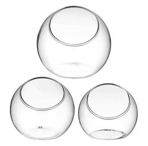 lot 219 image: Brand New Zerodeko 3 Pcs Glass Terrarium Globe Bowl Terrarium Floral Container Clear Bubble Planter Hydroponics Planter Glass Shamrock Vase Filler Flower Vase Water Planting Jar Living Body Goldfish B