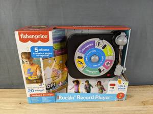 lot 98G image: Brand New Fisher-Price Rockin Record Player Musical Toy B