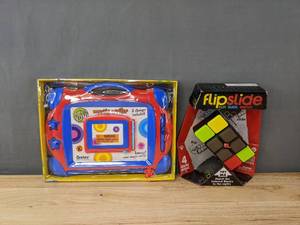 lot 113G image: Brand New Flipslide Handheld Electronic Game & Boley Magic Writer Doodle Fun 2 Pack B