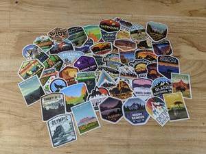 lot 51E image: 50 New National Park Theme Aesthetic Stickers for Water Bottles, Laptops, Scrapbook Etc E