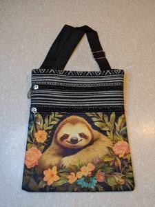 lot 435 image: New Sloth Cross Body Bag Purse Black White Orange Green P