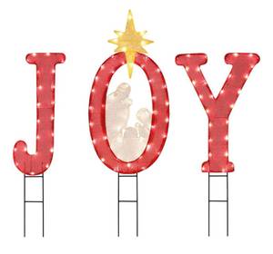 lot 131G image: New Joy Chrismas Nativity Yard Sign $67.99 Retail B