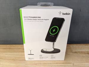 lot 143F image: Belkin 2-in-1 Wireless Charger Stand with Official MagSafe Charging 15W N