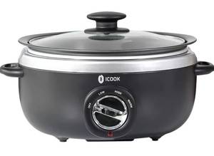 lot 202F image: Brand New iCook 3.5 Quart Slow Cooker $49.99 Retail B