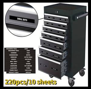 lot 53D image: 220 Brand New Toolbox Organizational Label Stickers N