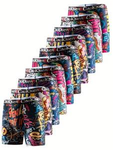 lot 21B image: 10 Brand New Pairs of Mens Long Breathable and Lightweight Boxer Briefs Size Mens Large N