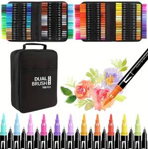 lot 6B image: Brand New 168 Color Dual Brush Marker Set $84.99 Retail N