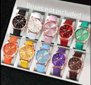 lot 36B image: Brand New 10 Piece Quartz Wrist Watch Set - 10 Assorted Colors N