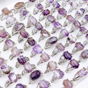 lot 38B image: 20 Brand New Purple Charm Stone Womens Rings - Sizes 16-19 N