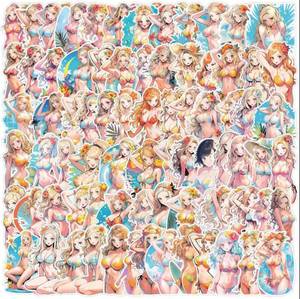 lot 28B image: 100 Brand New Bikini Cartoon Character Stickers N