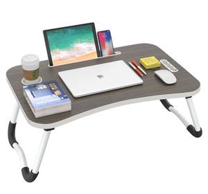 lot 140 image: New BUYIFY Folding Lap Desk, 23 Inch Portable Wood Lap Desk B