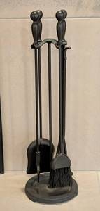 lot 25 image: Design Within Reach Iron Fireplace Tool Set