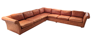 lot 2 image: Edelman Leather Custom Upholstered Sectional
