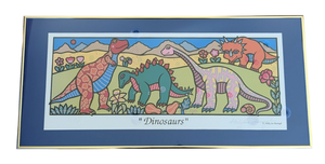 lot 47 image: Framed Dinosaurs Print by Holly Sue Buningh