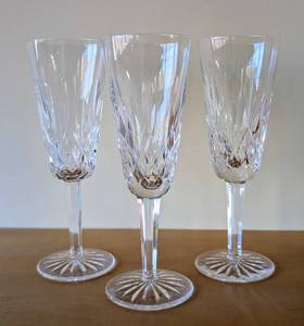 lot 49 image: Three Waterford Crystal Lismore Flutes