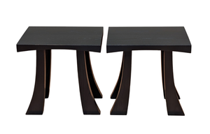 lot 16 image: Holly Hunt Calligraphy II Ebony Ash Wood Side Tables