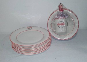 lot 303 image: Collectable Coca Cola Cafe Bowls, Mugs(2) And Plates.