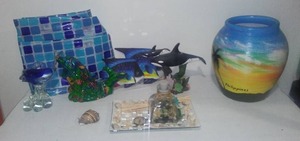 lot 318 image: Ocean Beach Themed Decor Dolphins, Whales, Fish And More.