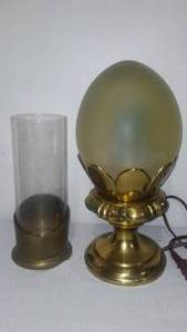 lot 321 image: Unique Mid-Century Modern Brass Light And Vase.