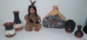 lot 329 image: Native American Vase And Water Carrier Replicas (5).