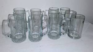 lot 339 image: Glass Beer MugsStein. (12).
