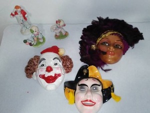 lot 358 image: Mardi Gras Style Ceramic Faces And More.