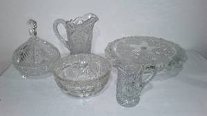 lot 380 image: Lead Crystal and Cut Glass Serving Pieces (5)