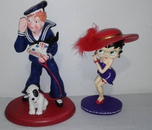 lot 405 image: Betty Boop And  Cracker Jack Figurines.