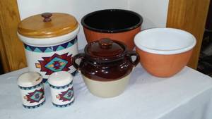 lot 432 image: Southwestern Canister Set and More.