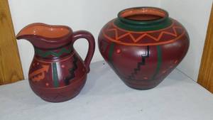 lot 433 image: SouthwesternNative American-inspired design ceramic vessels (2)