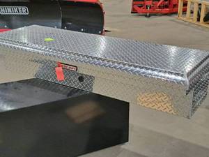 lot 40 image: Weatherguard Diamond-plate Truck Bed Storage Box 179-0-01
