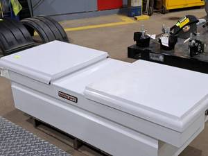 lot 43 image: Weatherguard Cross Box Truck Bed Storage Box 2-door 115-3-01 (White)