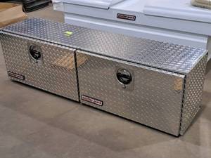 lot 42 image: Weatherguard Diamond-plate Truck Bed Storage Box 2-door 365-0-02