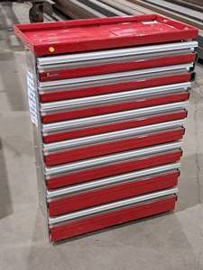 lot 56 image: C Tech Manufacturing Metal Tool Box Organizer Cabinet 8-drawer