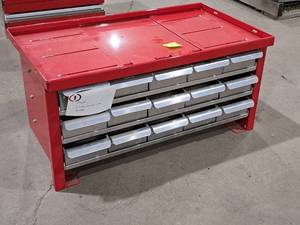 lot 55 image: C-Tech Metal Tool Box Organizer Cabinet 15-drawer