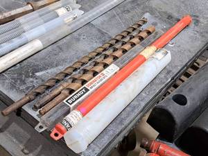 lot 177 image: Lot of (5) Hammer Drill  Auger  Pole Bits  716 Hex Head  Assorted
