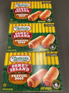 Nathans Famous Coney Island Beef Pretzel Dogs - 3 Packs