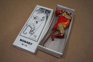 Vintage Look Tin Litho Climbing Monkey
