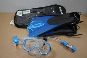 Cressi Adult Palau Fin Snorkel Set -Fin Size LXL