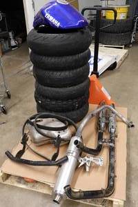 Assorted Motorcycle Parts and Tires