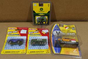 4 Die Cast Cars -John Deere,  Buddy L, V Dubs