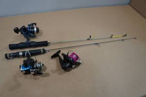 2 Ice Fishing Poles with Extra Reel