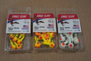 3 Eagle Claw 10-Packs Ball Head Jigs