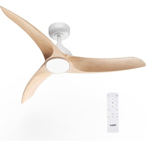 42 Ceiling Fan with Light and Remote -WhiteWood