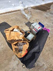 lot 22 image: PVC parts, air respirator parts, misc tools