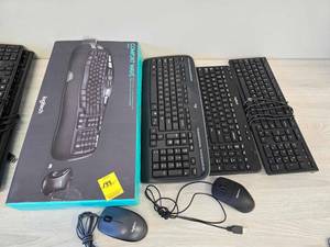 lot 144 image: (4) Four Logitech Keyboards and (2) Two computer mouse
