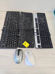 lot 145 image: (3) Three - Keyboards and (2) Two - computer mouse