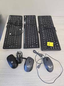 lot 147 image: (3) Three - Keyboards (3) Three - Computer Mouse