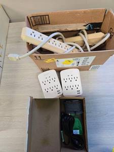 lot 172 image: (2) Two - Power strips, extension cords and charger