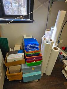 lot 192 image: Rolled paper and Office supplies
